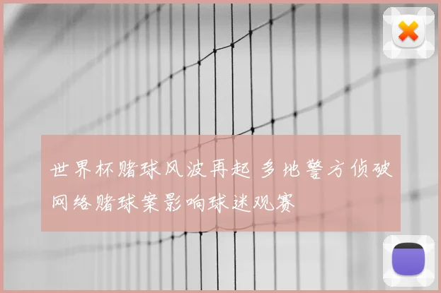 世界杯赌球风波再起 多地警方侦破网络赌球案影响球迷观赛